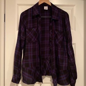 Size M Cabi plaid peplum bottom blouse